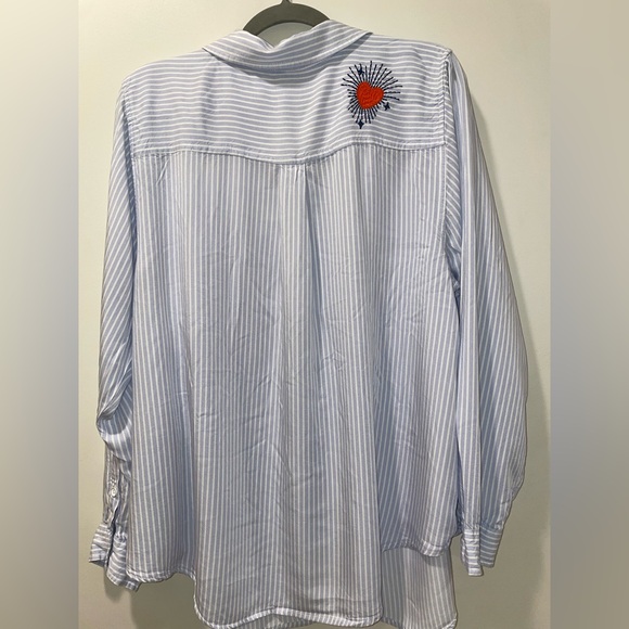 Womens Torrid Blouse Embroidered Button Up Long Sleeve Shirt - Picture 2 of 9